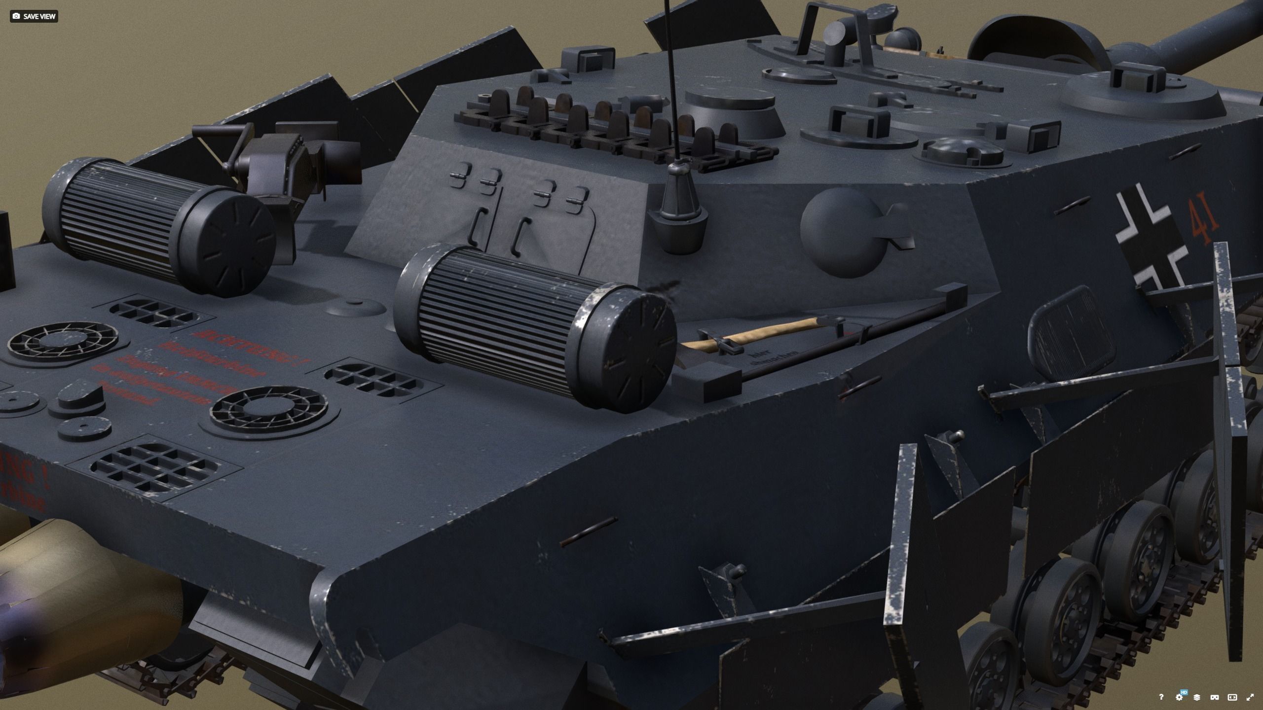Schnell Jagdpanzer Aureole - Grau with Armor 3D model_10