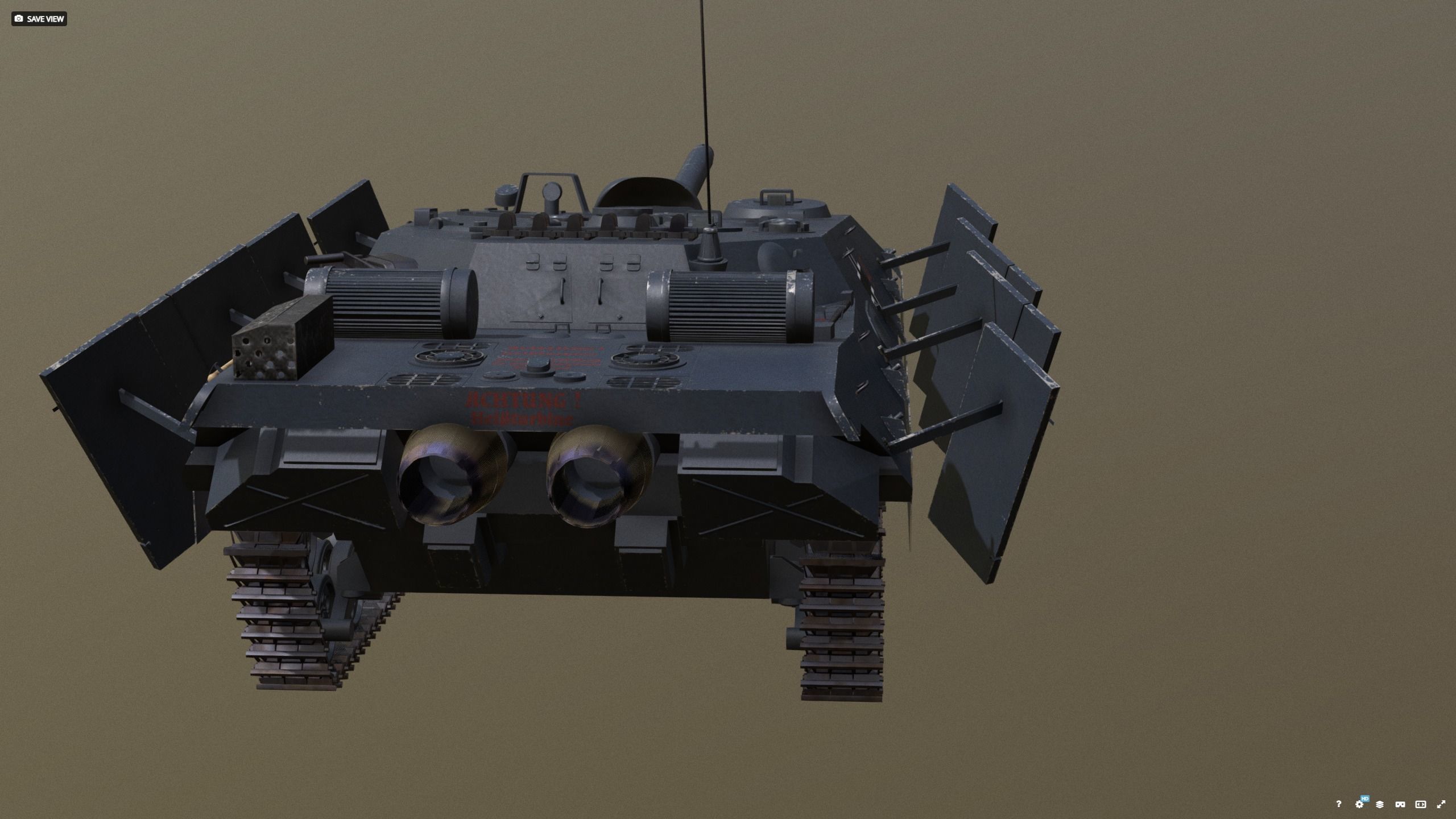 Schnell Jagdpanzer Aureole - Grau with Armor 3D model_8