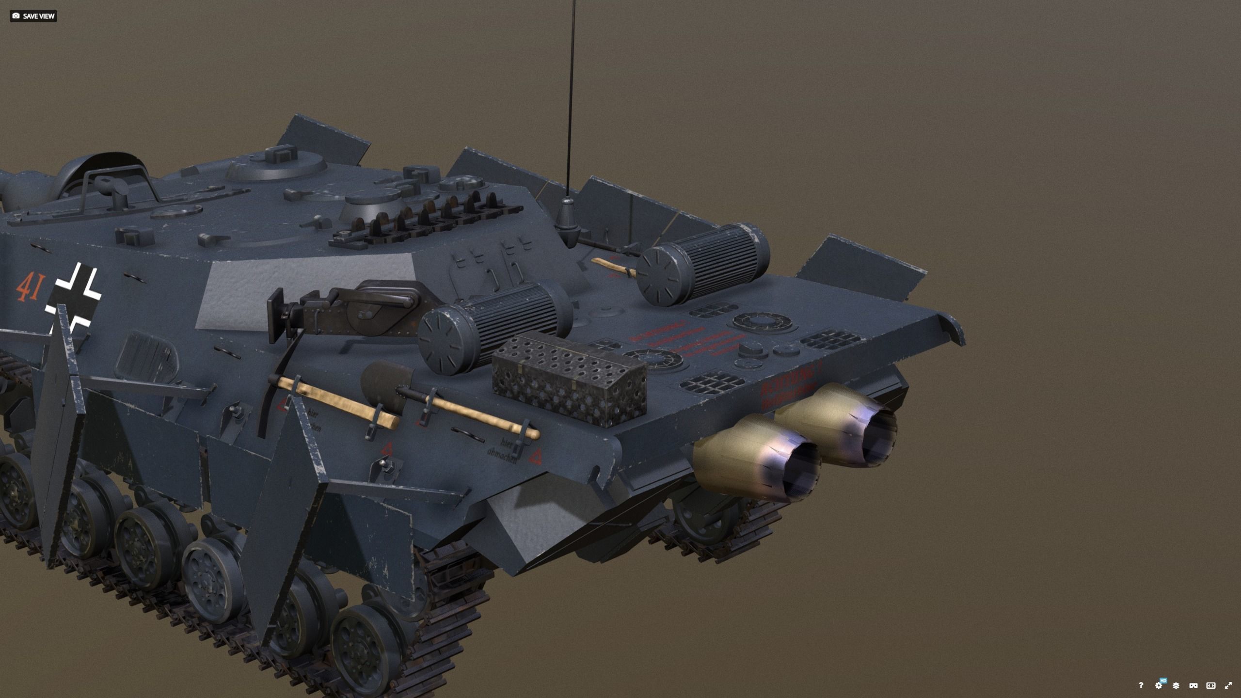 Schnell Jagdpanzer Aureole - Grau with Armor 3D model_7