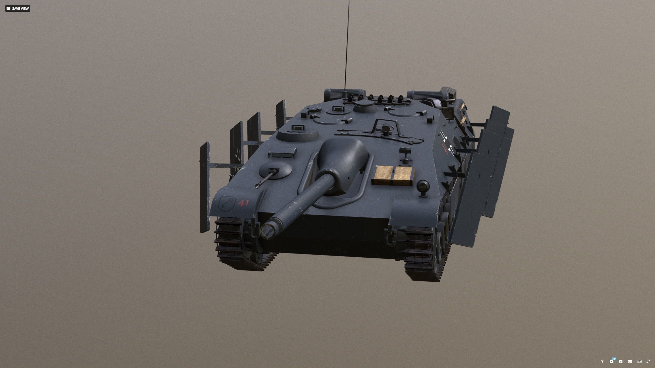 Schnell Jagdpanzer Aureole - Grau with Armor 3D model_1
