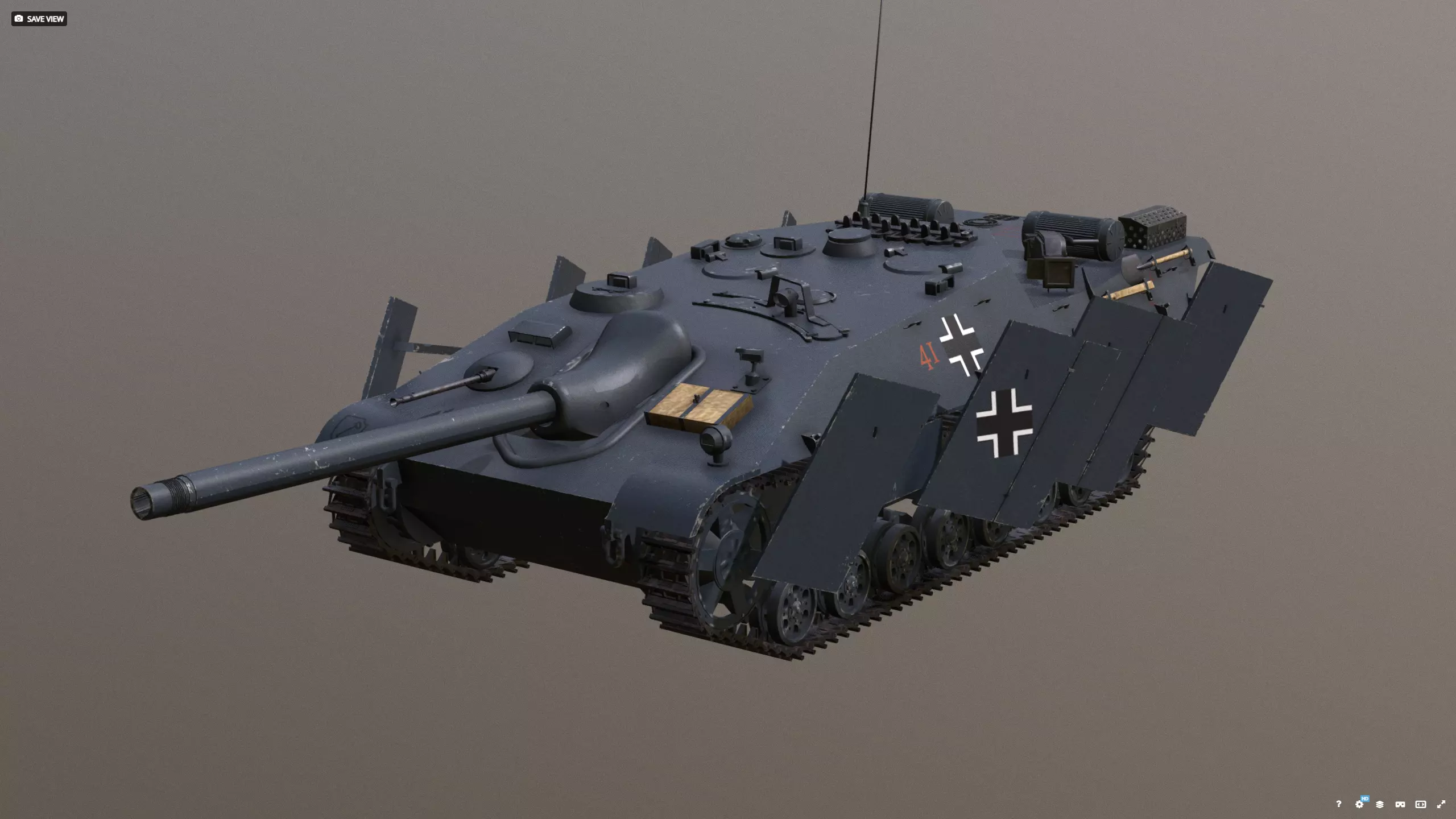 Schnell Jagdpanzer Aureole - Grau with Armor 3D model_0