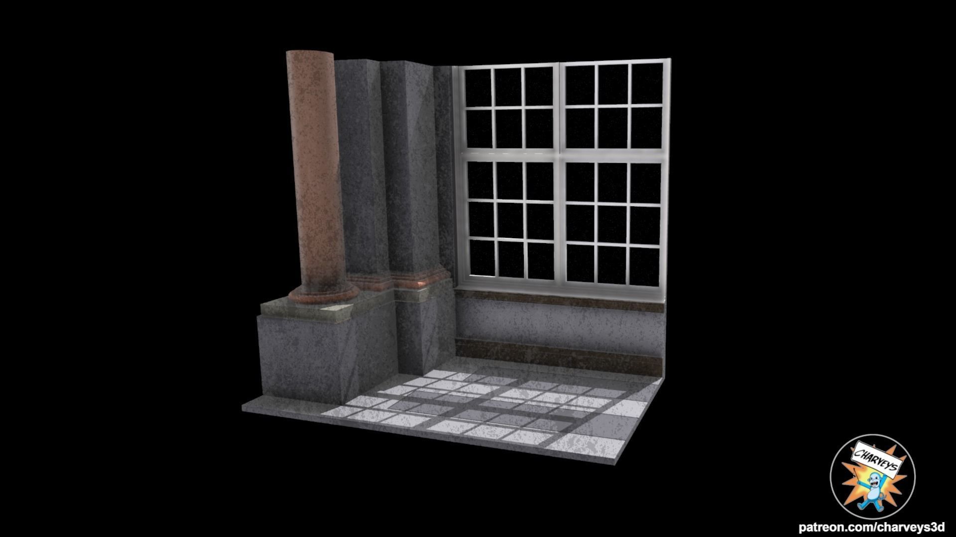 Star Wars Theed Royal Palace Hallway Diorama for action figures 3D print model_1