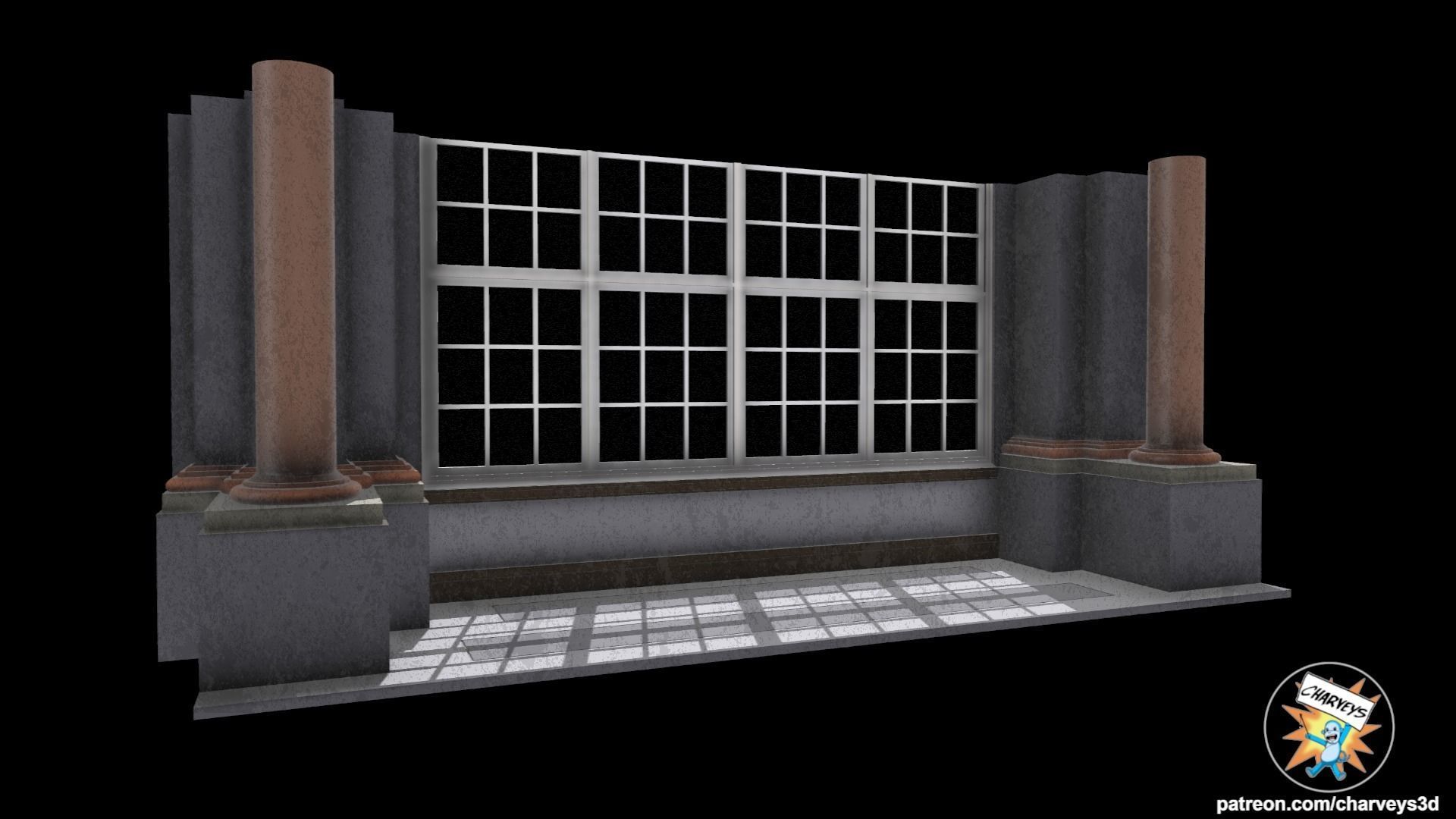 Star Wars Theed Royal Palace Hallway Diorama for action figures 3D print model_3