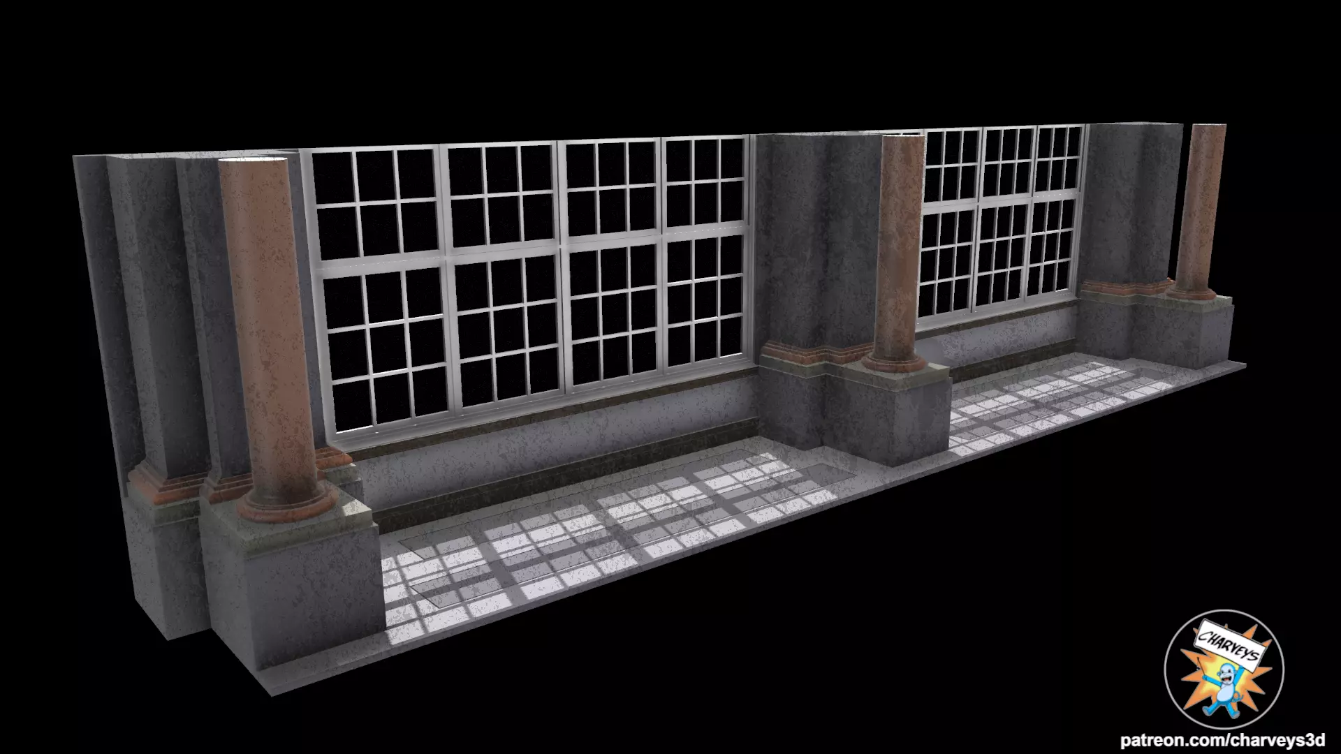 Star Wars Theed Royal Palace Hallway Diorama for action figures 3D print model_0