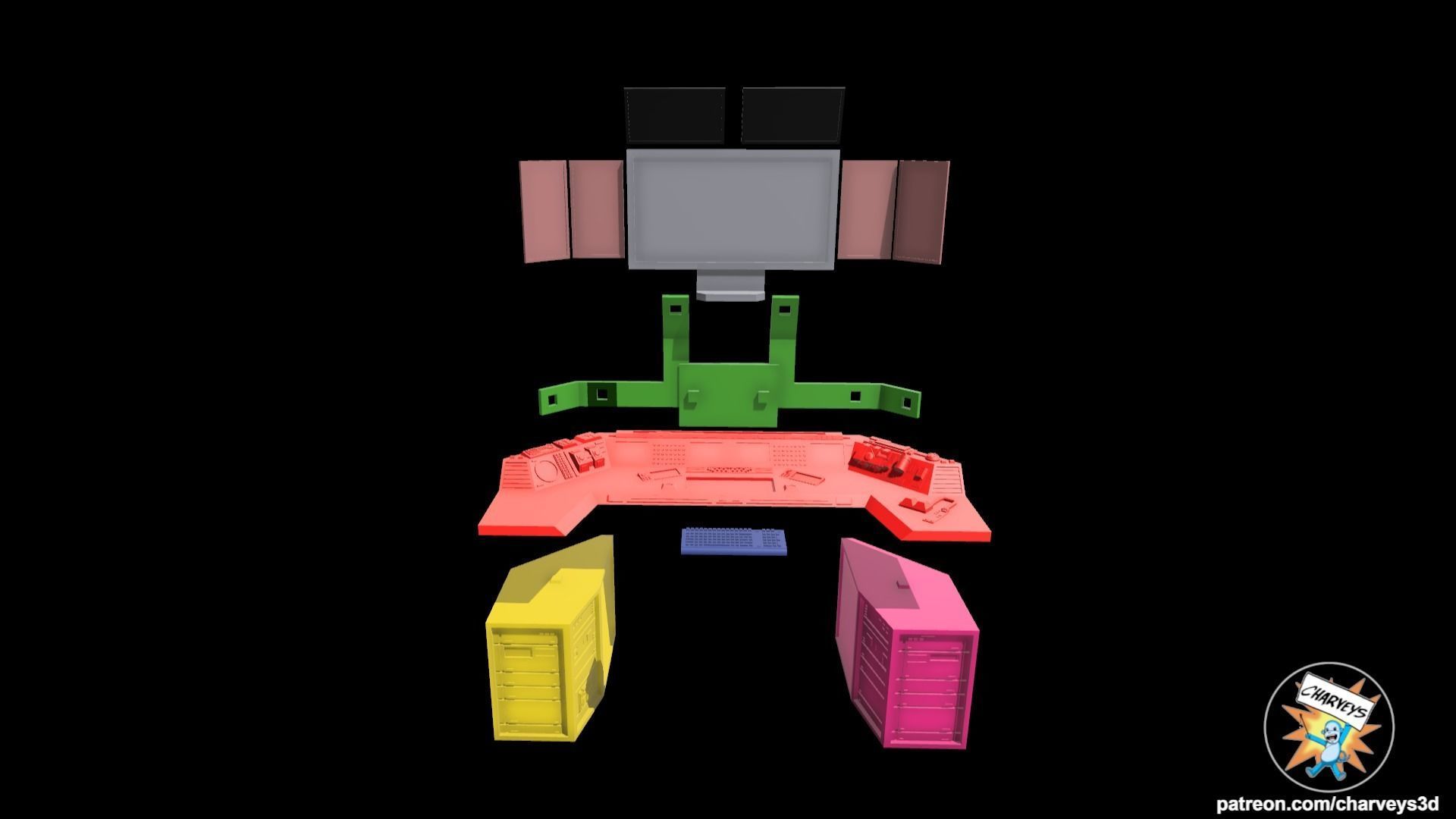 Batman Batcomputer for action figures 3D print model_5