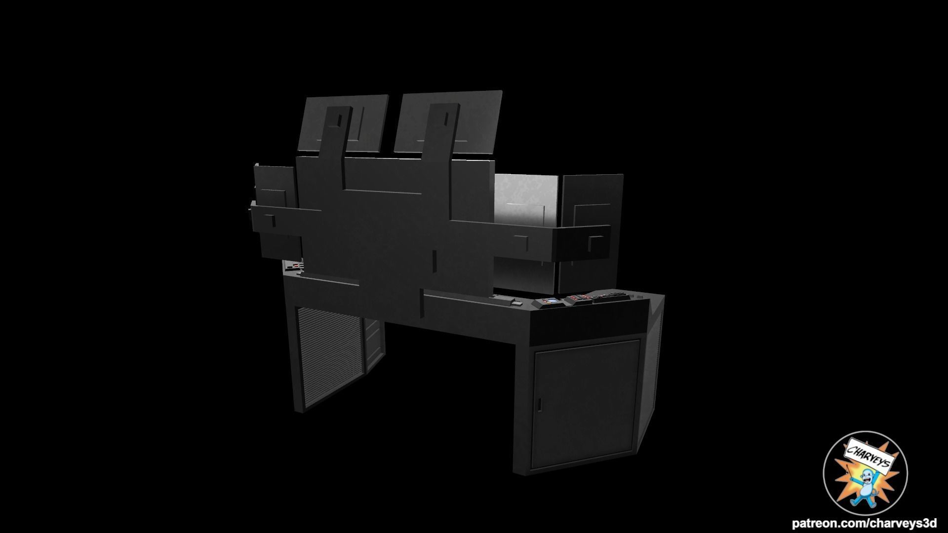 Batman Batcomputer for action figures 3D print model_4