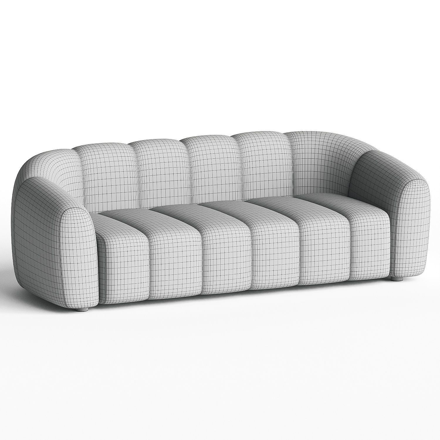 sofa white 3D model_3