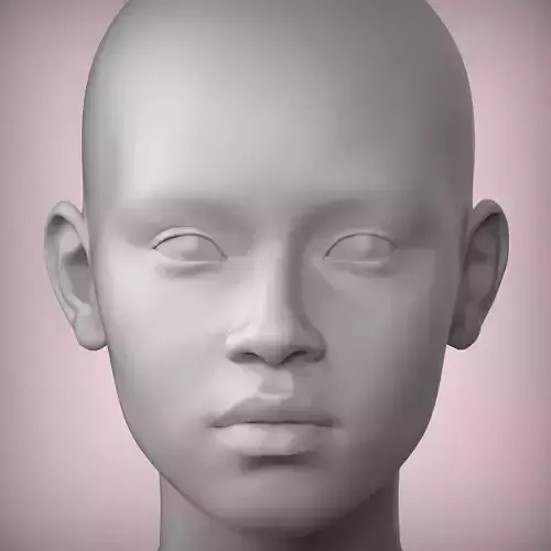 42 3D HEAD FACE FEMALE CHARACTER TEENAGER