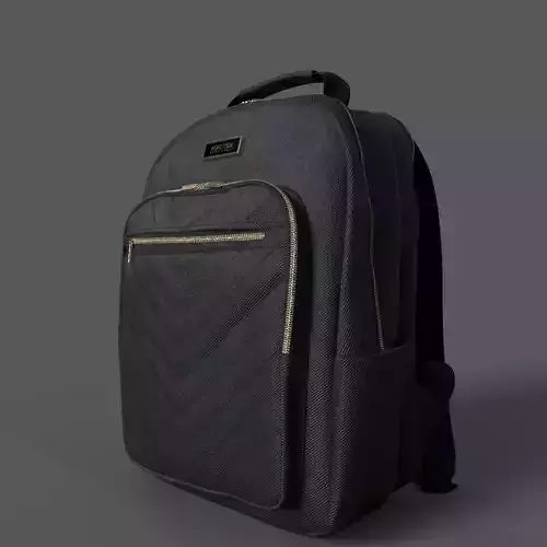 Chelsea Chevron Quilted Computer Backpack Black