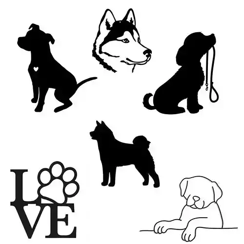 Dogs Silhouette Wall Decoration