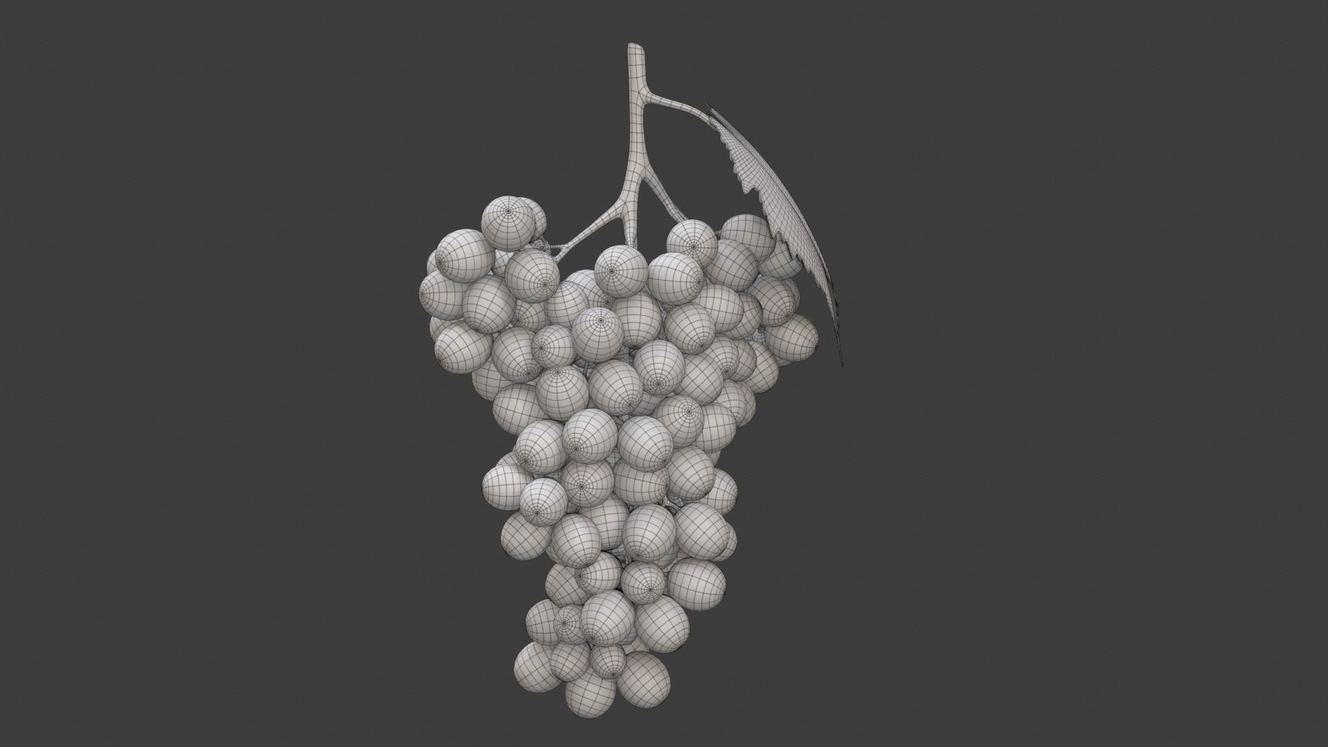 Grapes Green Low-poly 3D model_19