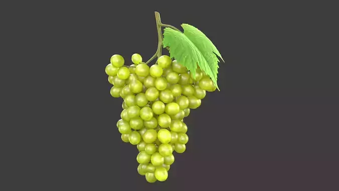 Grapes Green Low-poly 3D model