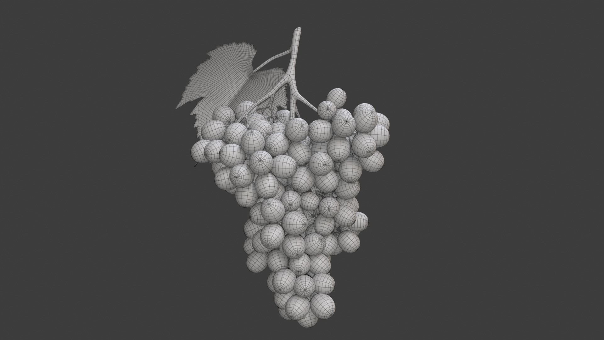 Grapes Green Low-poly 3D model_15