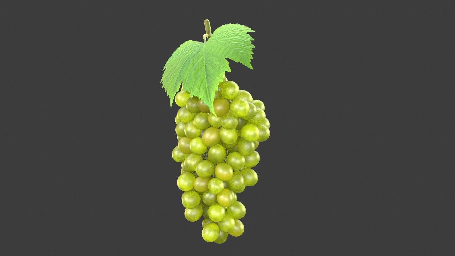 Grapes Green Low-poly 3D model_2