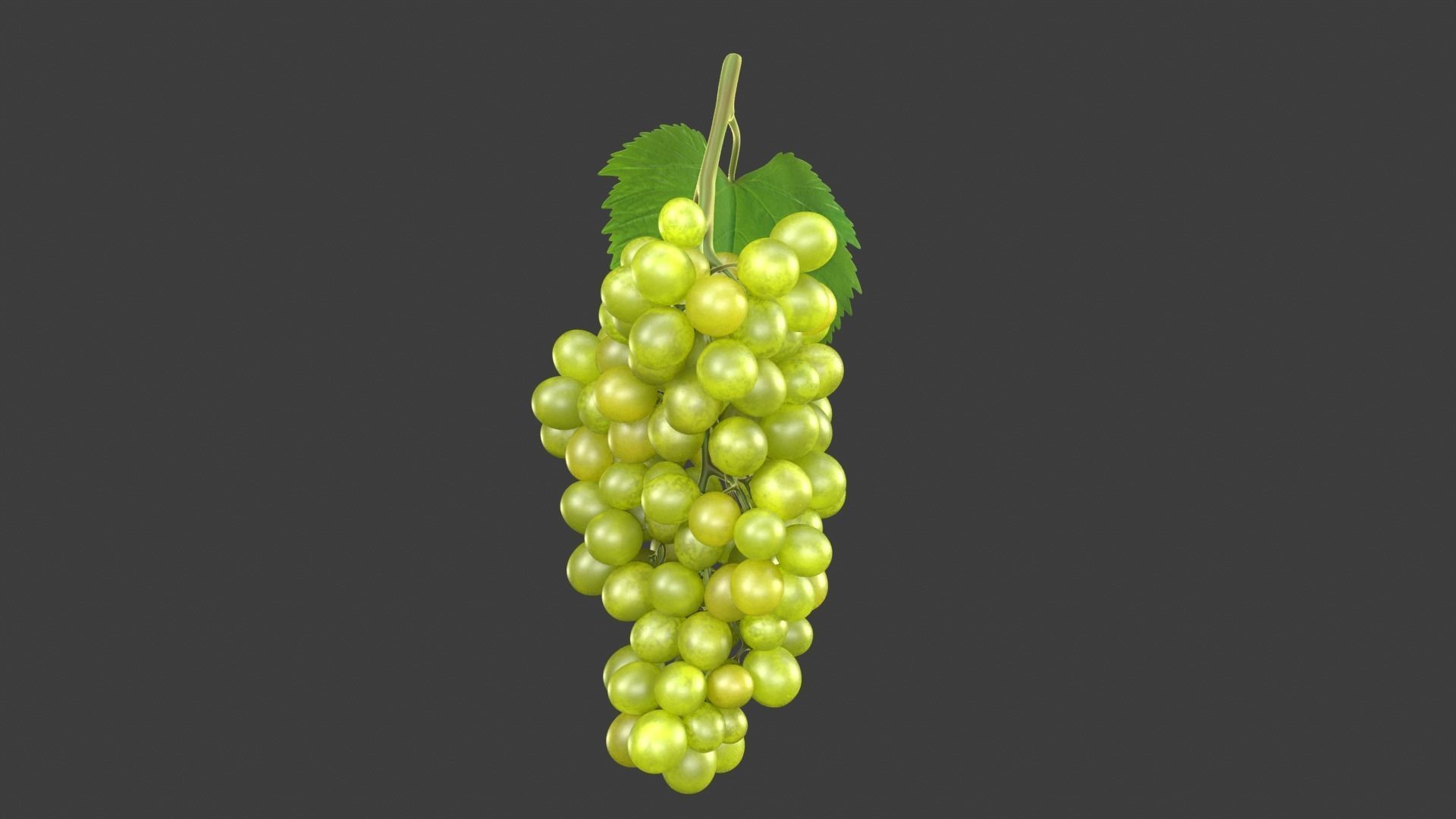 Grapes Green Low-poly 3D model_7