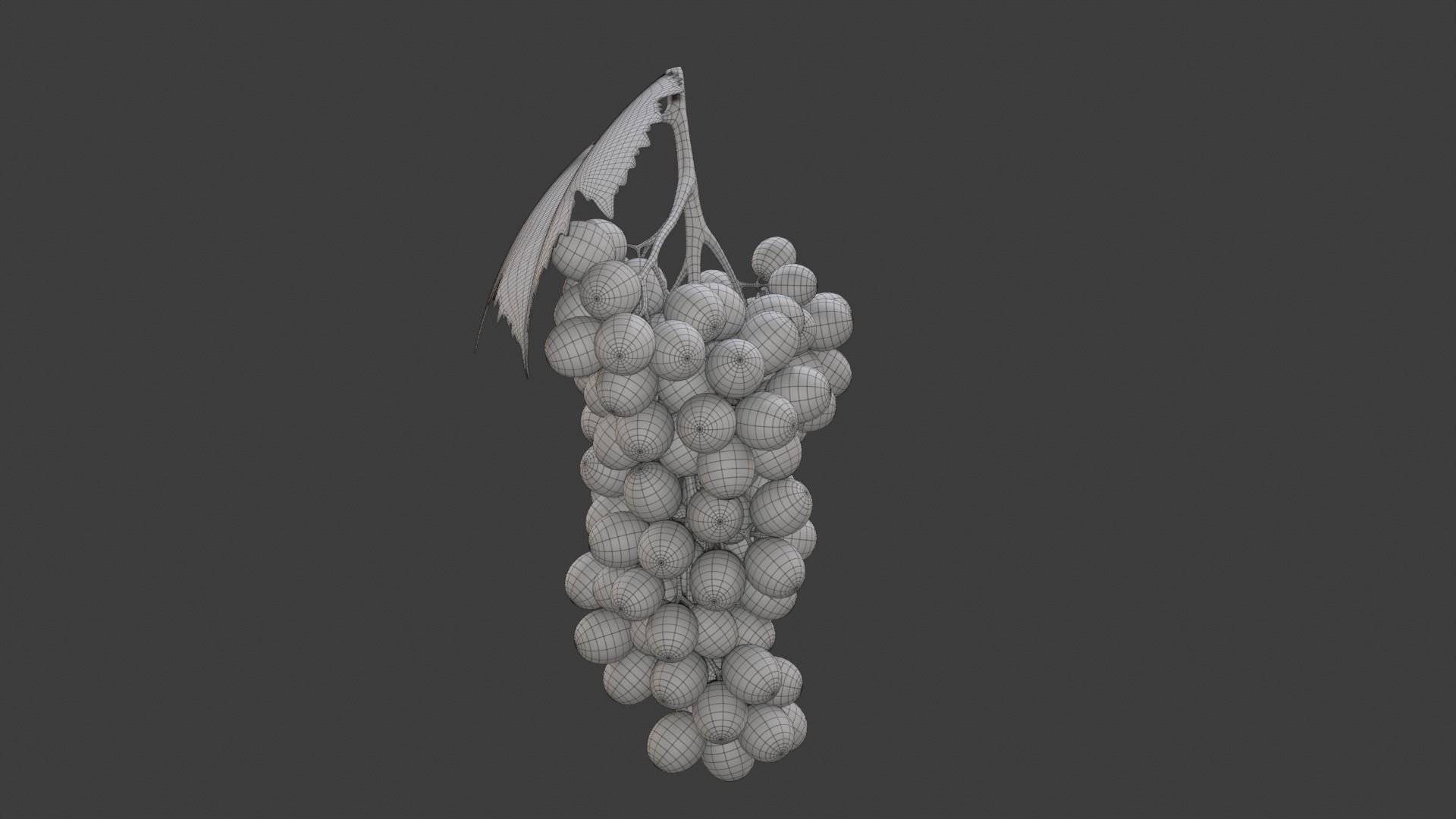 Grapes Green Low-poly 3D model_13