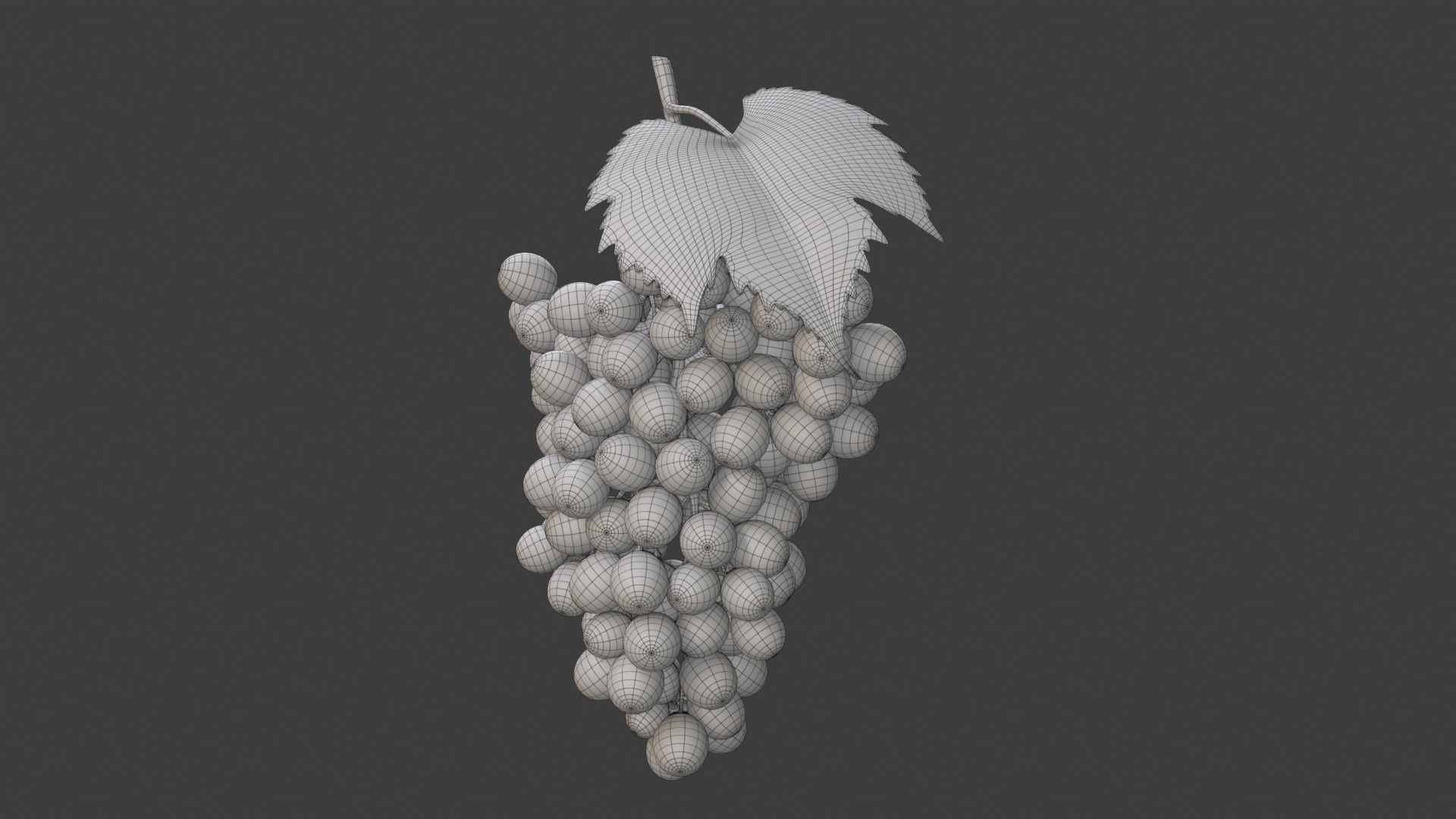 Grapes Green Low-poly 3D model_11