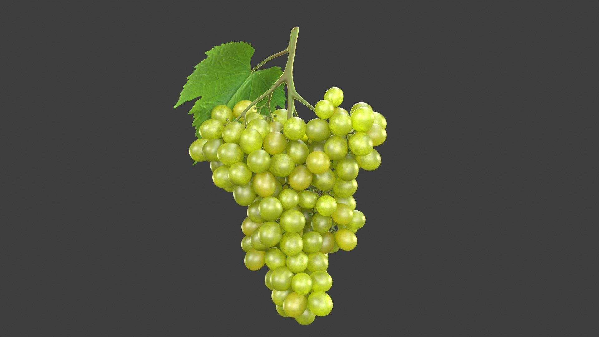 Grapes Green Low-poly 3D model_5