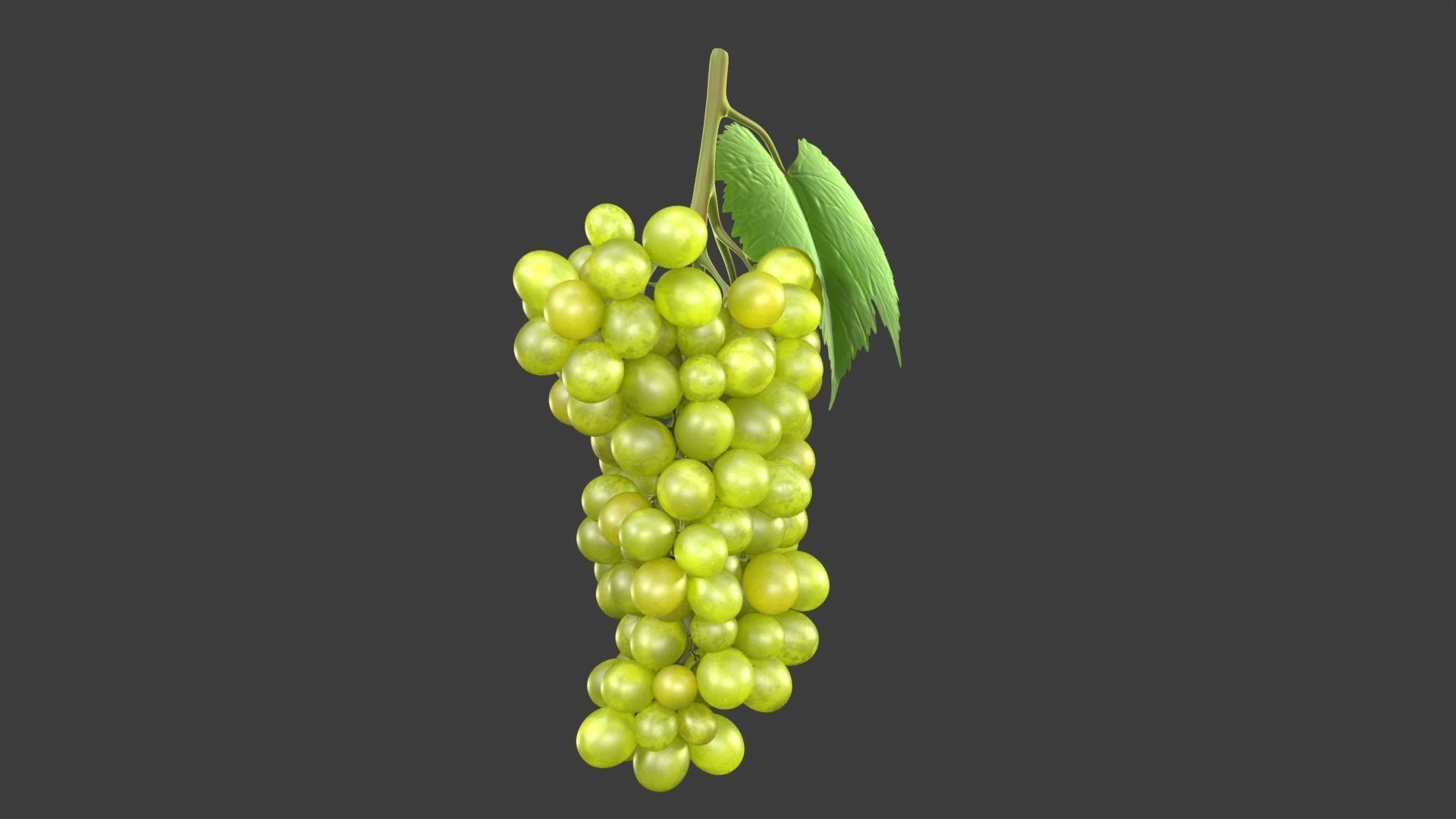 Grapes Green Low-poly 3D model_8
