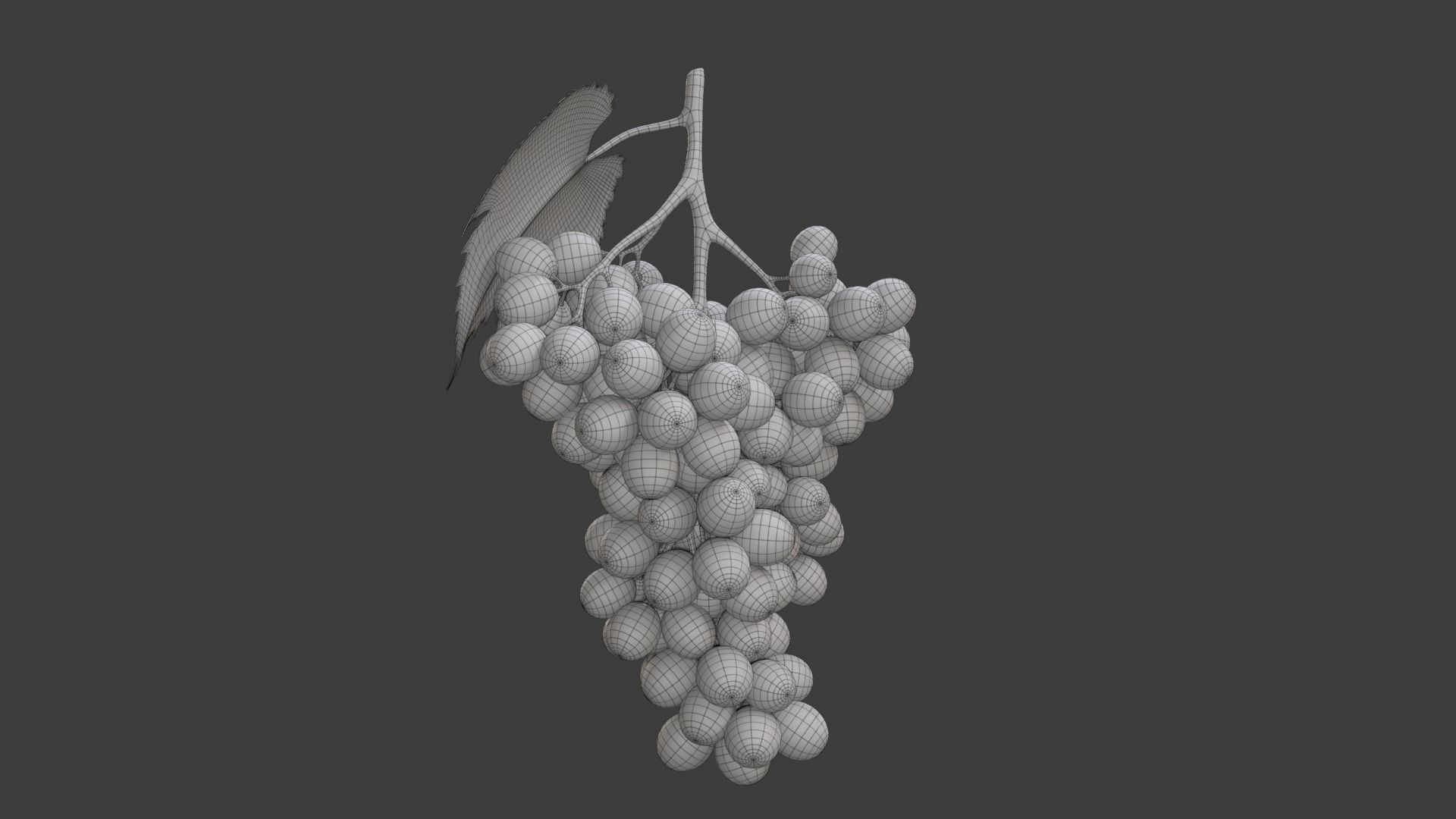 Grapes Green Low-poly 3D model_14