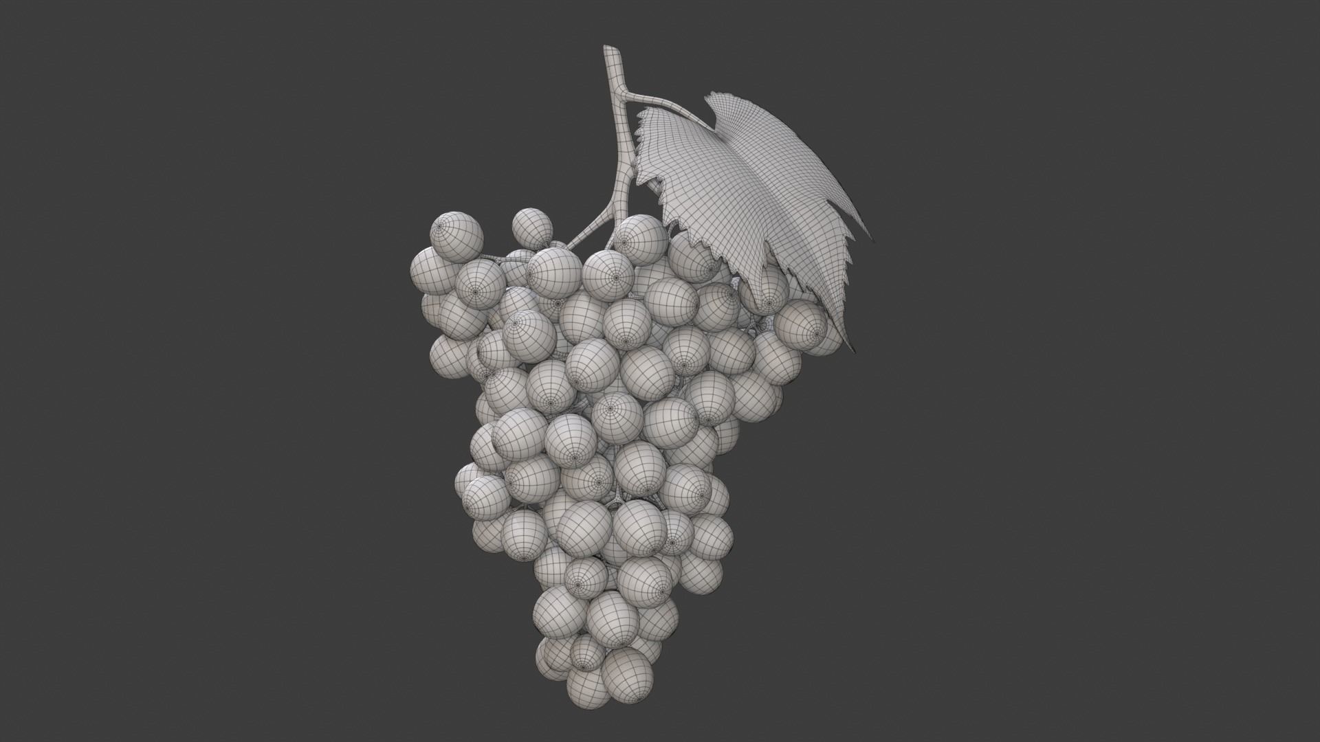 Grapes Green Low-poly 3D model_10