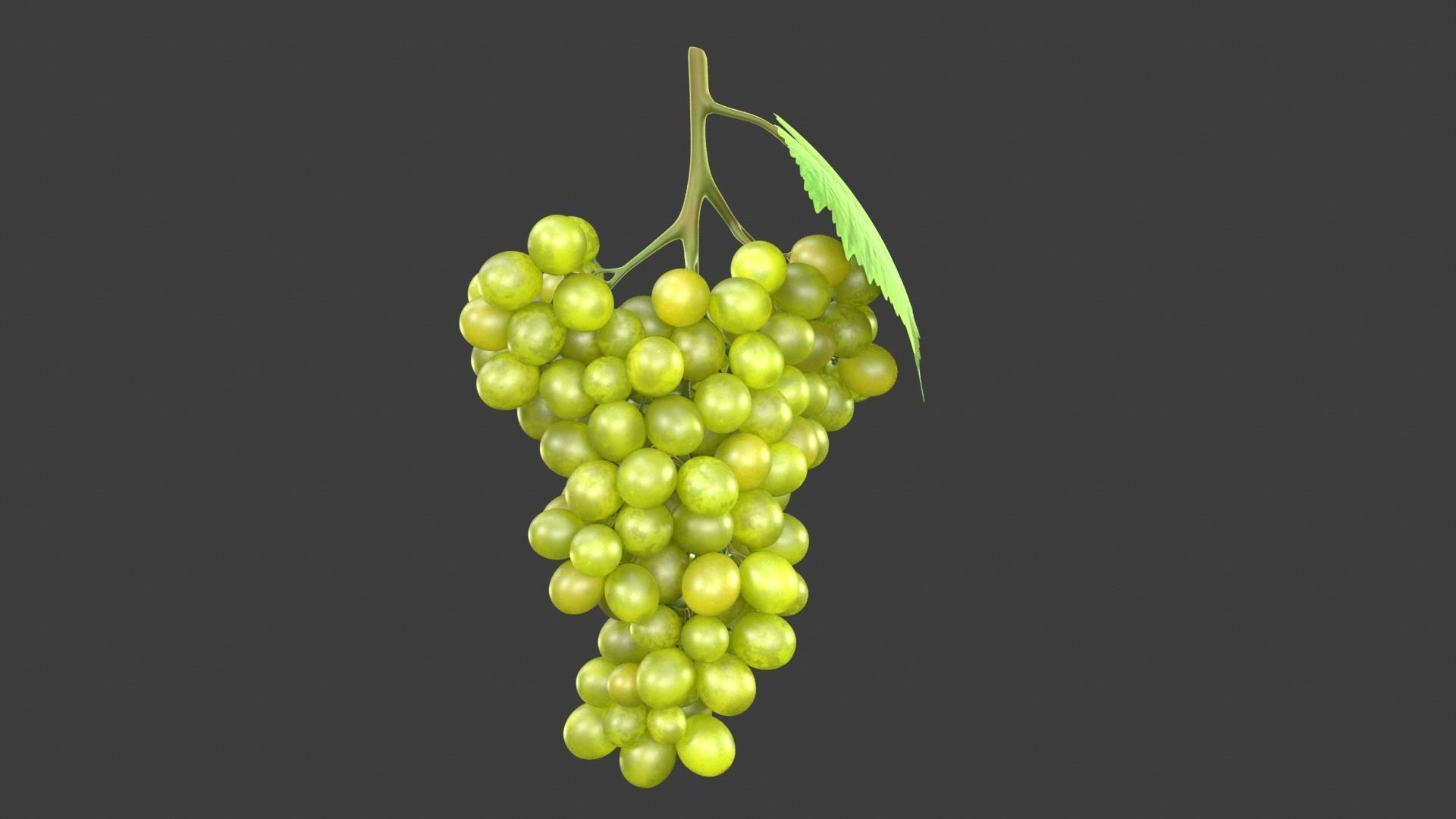 Grapes Green Low-poly 3D model_9