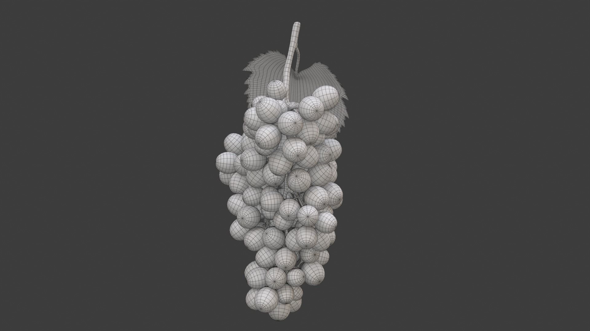 Grapes Green Low-poly 3D model_17