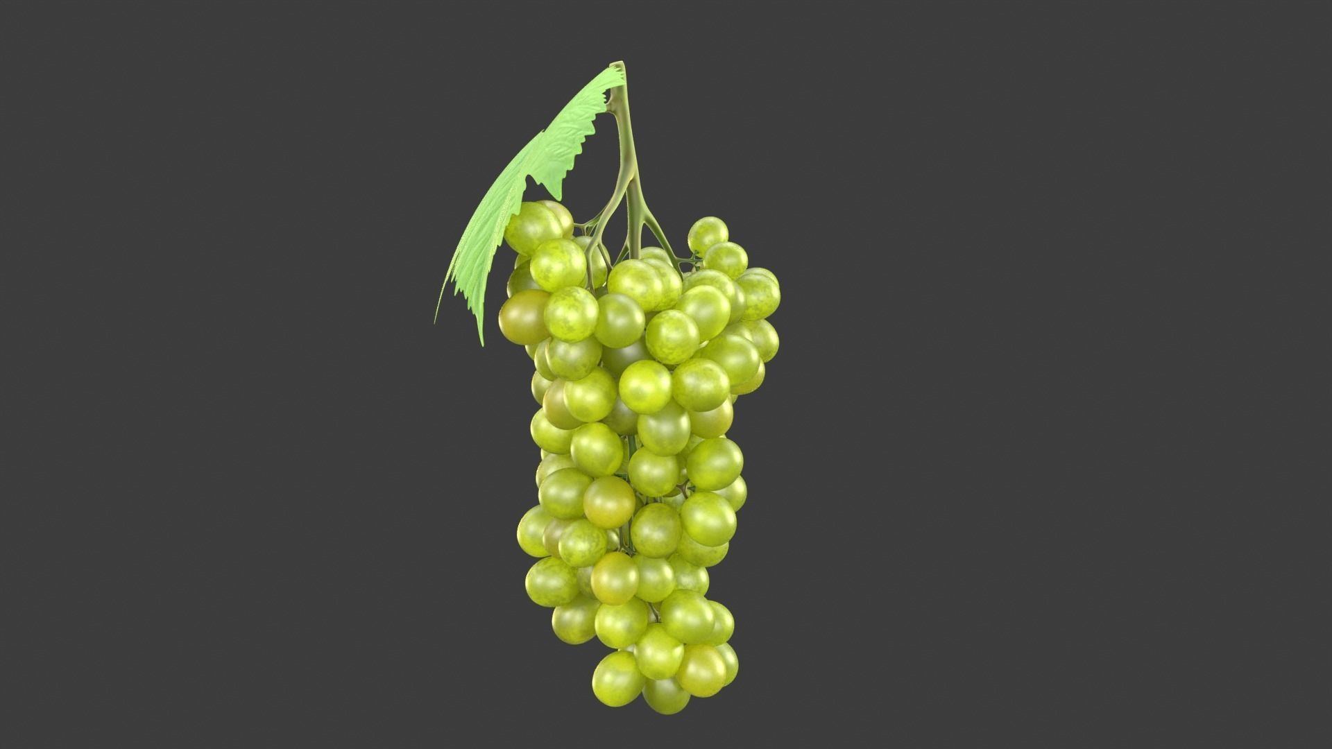 Grapes Green Low-poly 3D model_3