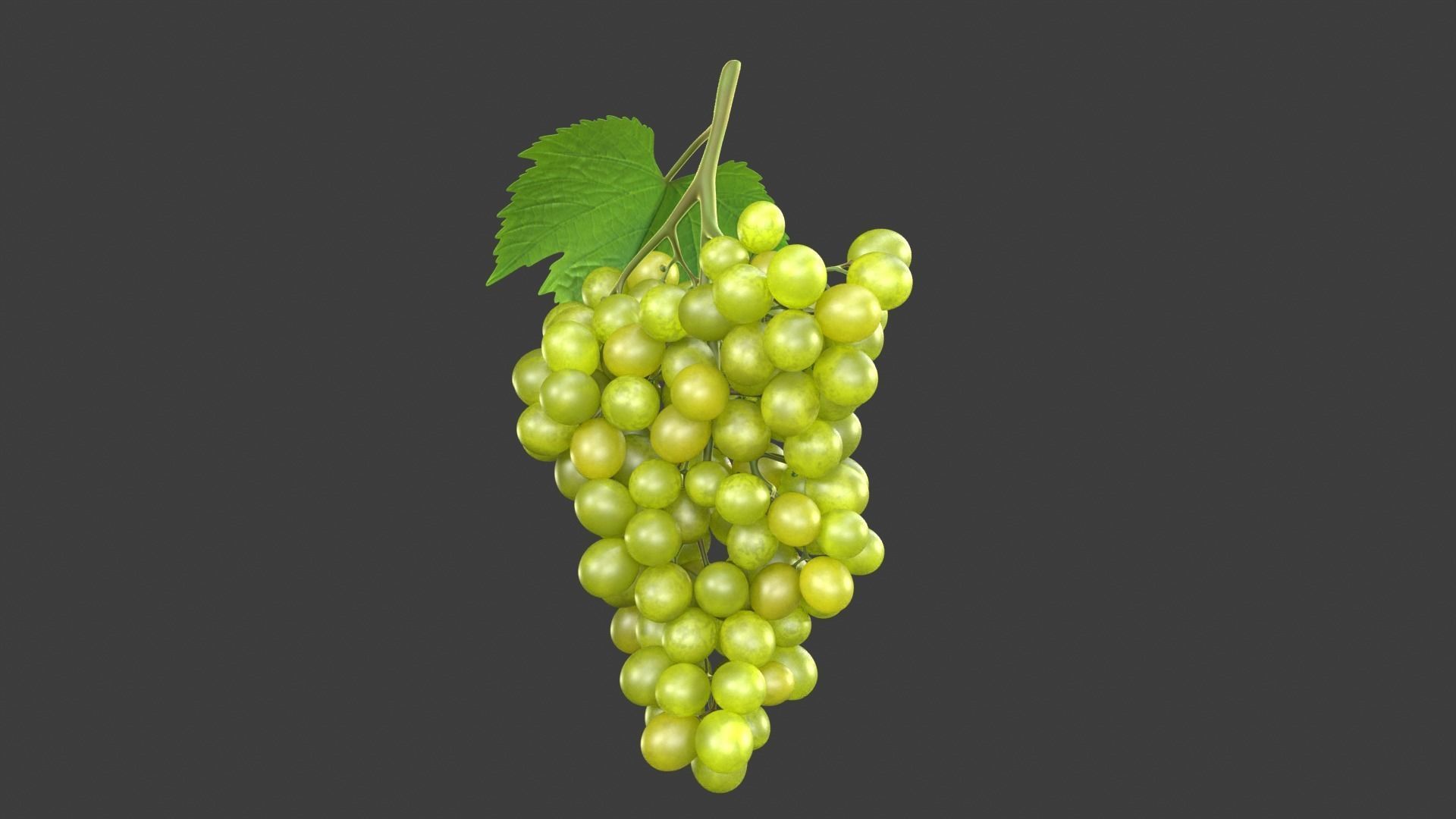 Grapes Green Low-poly 3D model_6