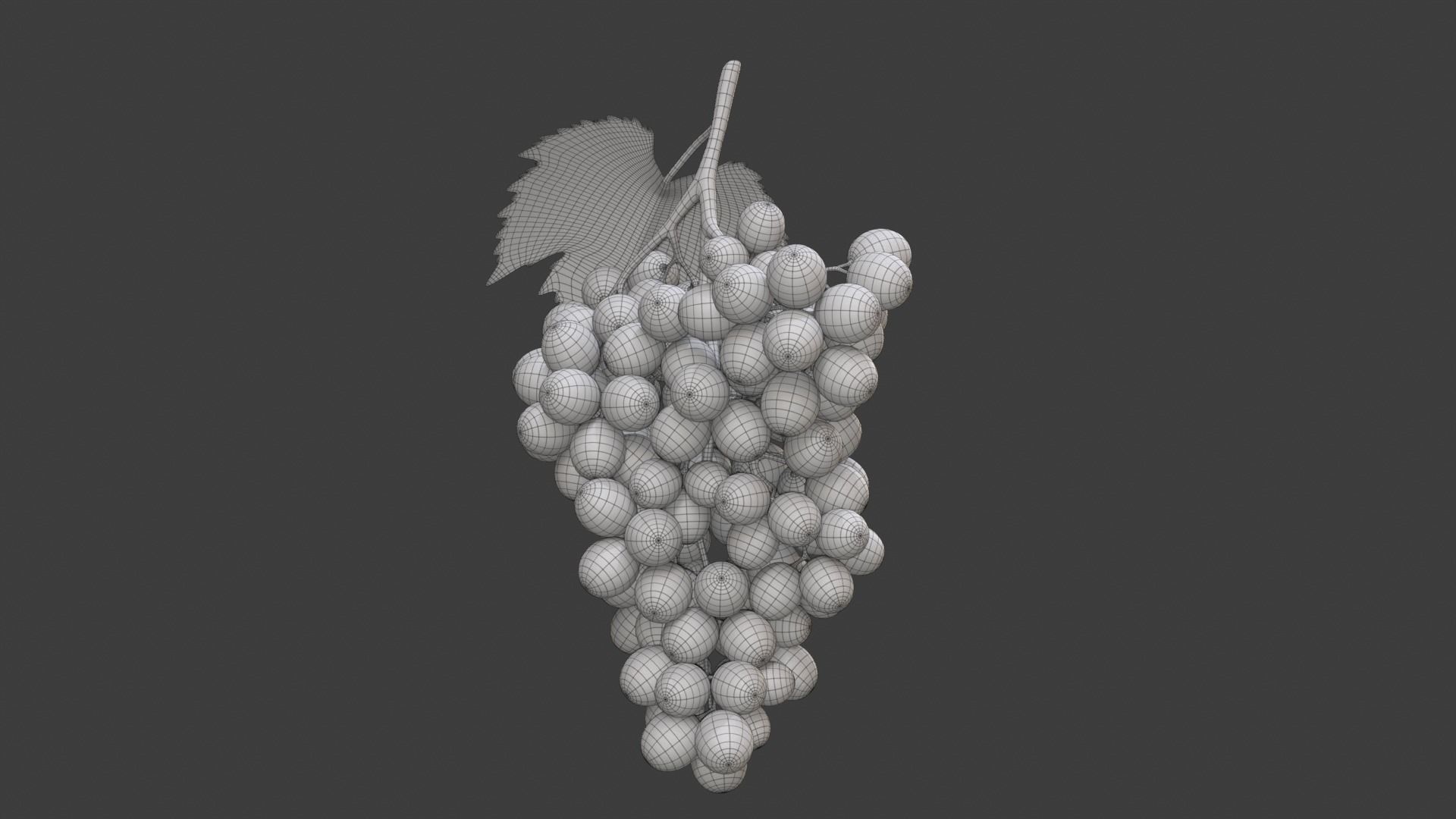 Grapes Green Low-poly 3D model_16