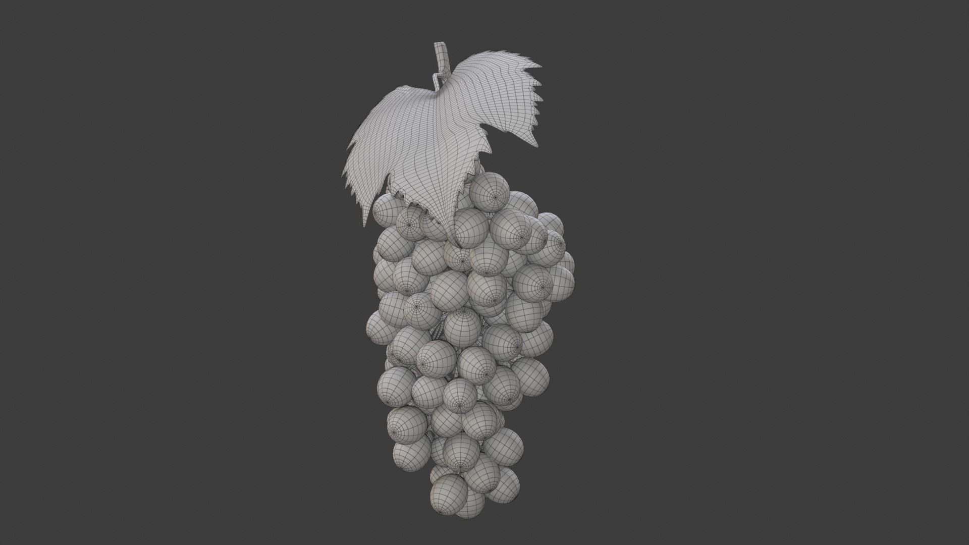 Grapes Green Low-poly 3D model_12