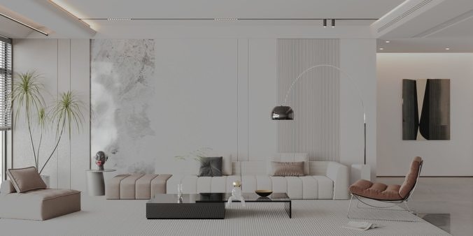 Modern living room-4 3D model
