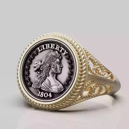  Draped Bust Dollar American coin printable ring
