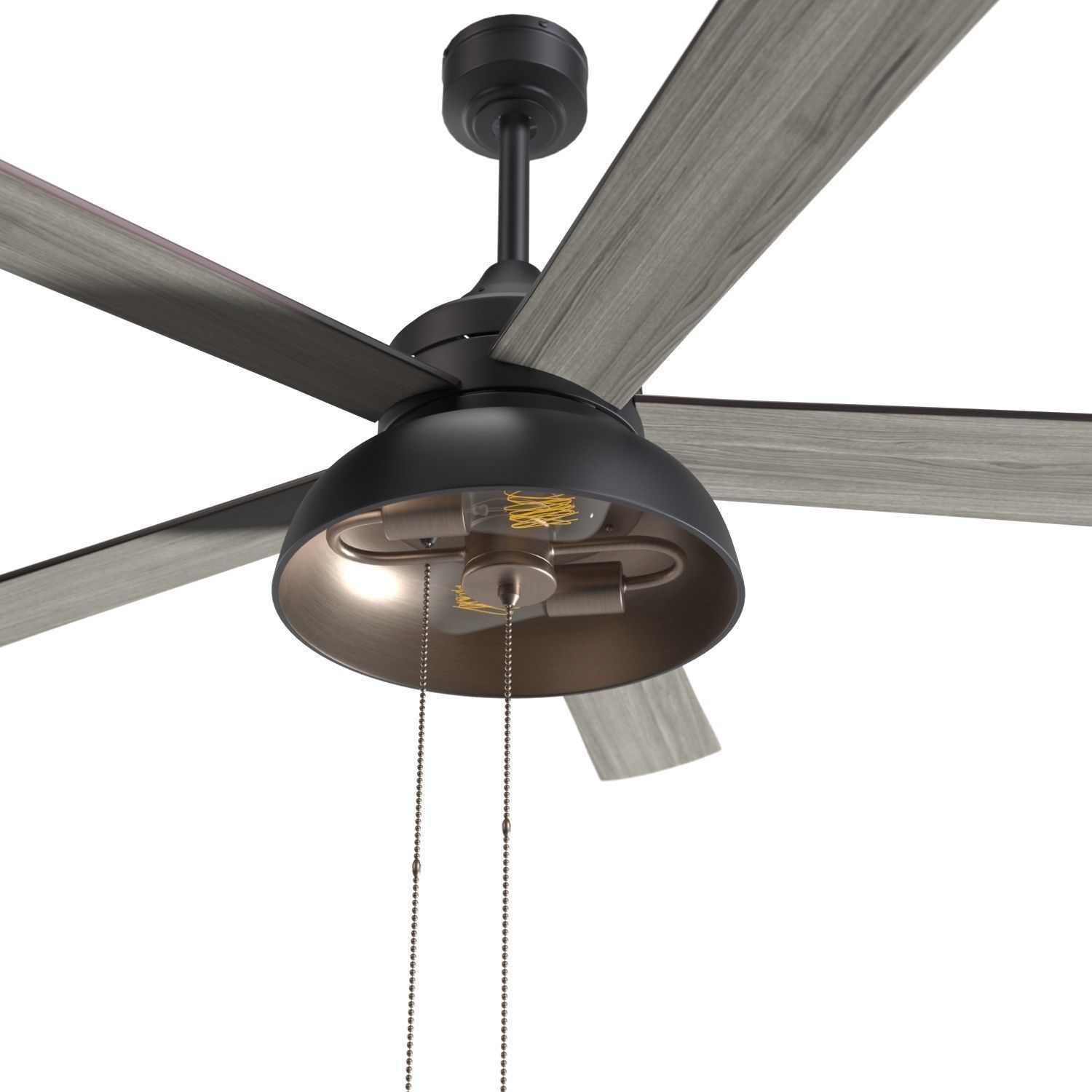 Brightondale Industrial Style Indoor Outdoor LED Ceiling Fan PBR 3D model_3