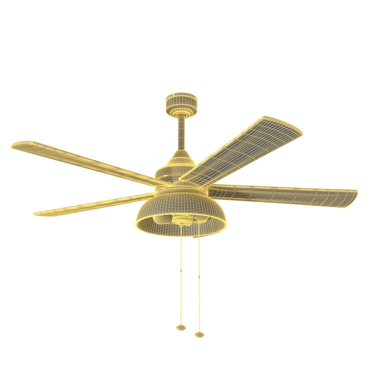 Brightondale Industrial Style Indoor Outdoor LED Ceiling Fan PBR 3D model_5