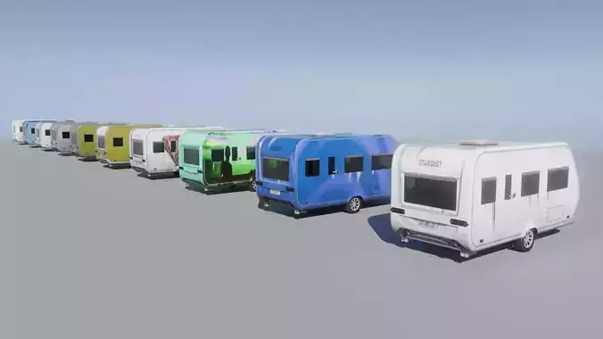 Trailer house in 10 variant with interior