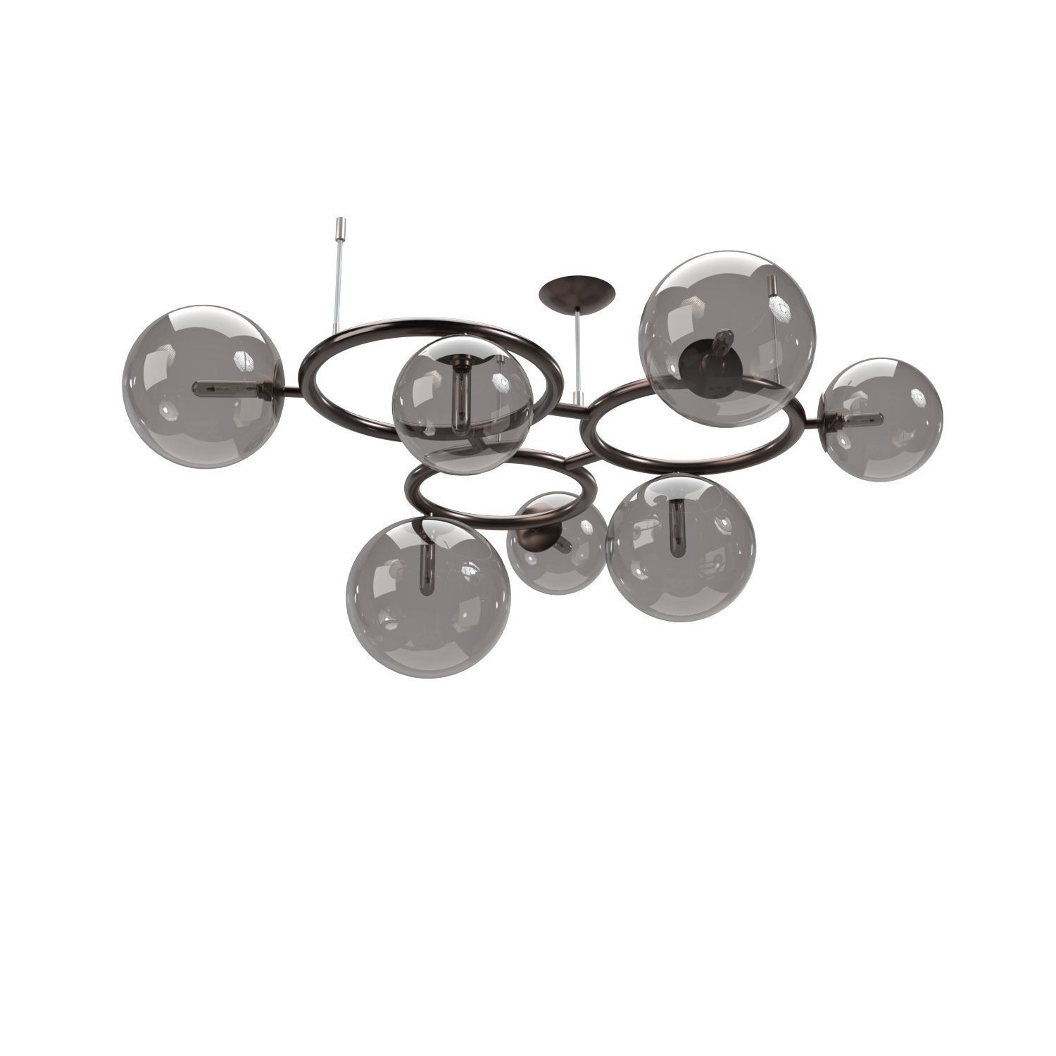 Dimmable Luxury Scandinavian Design Glass Ball Pendant PBR 3D model_2