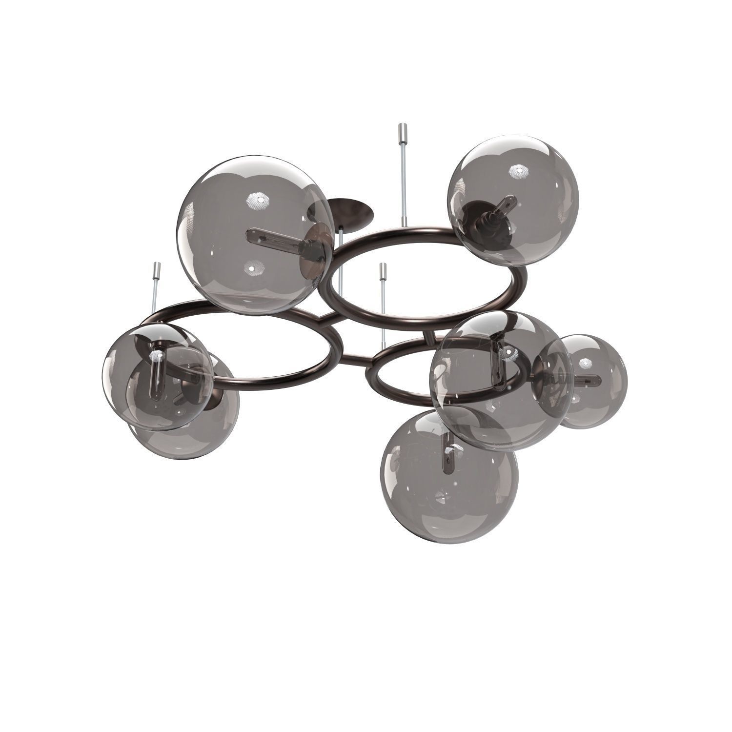 Dimmable Luxury Scandinavian Design Glass Ball Pendant PBR 3D model_4