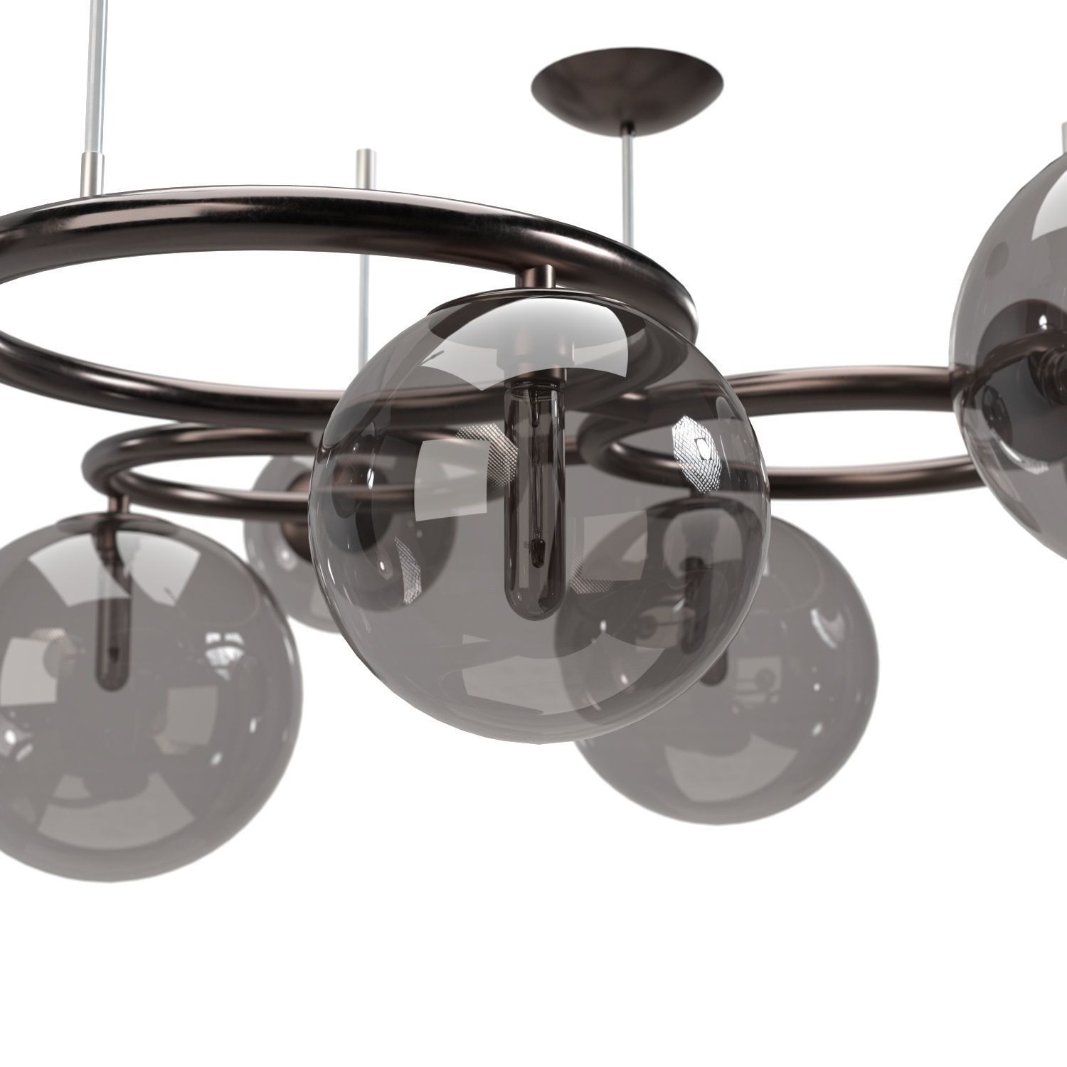 Dimmable Luxury Scandinavian Design Glass Ball Pendant PBR 3D model_3