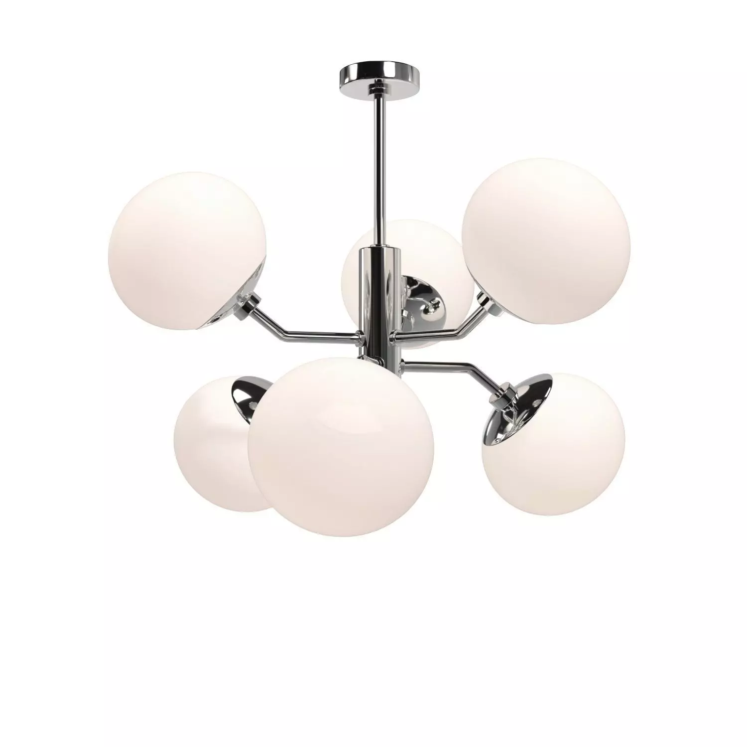 Estee Globe 6 lt Polished Nickel Mid Century Ceiling Light PBR 3D model