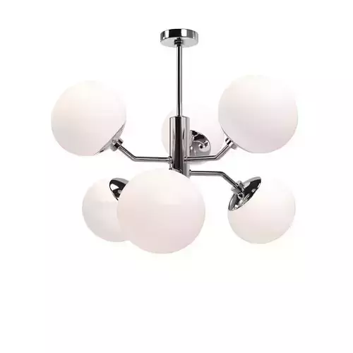 Estee Globe 6 lt Polished Nickel Mid Century Ceiling Light PBR