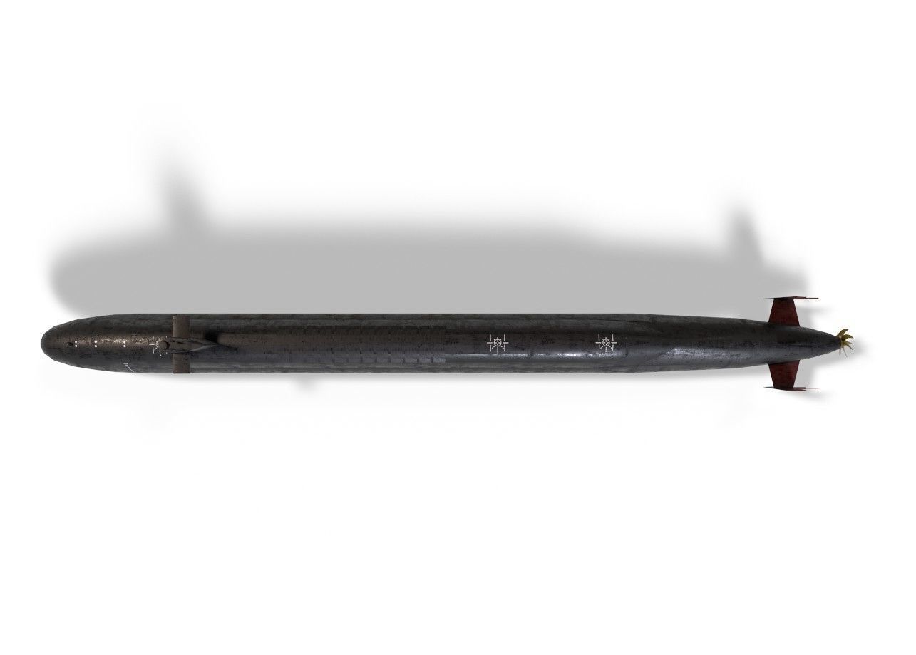 ohio class submarine lowpoly Low-poly 3D model_10