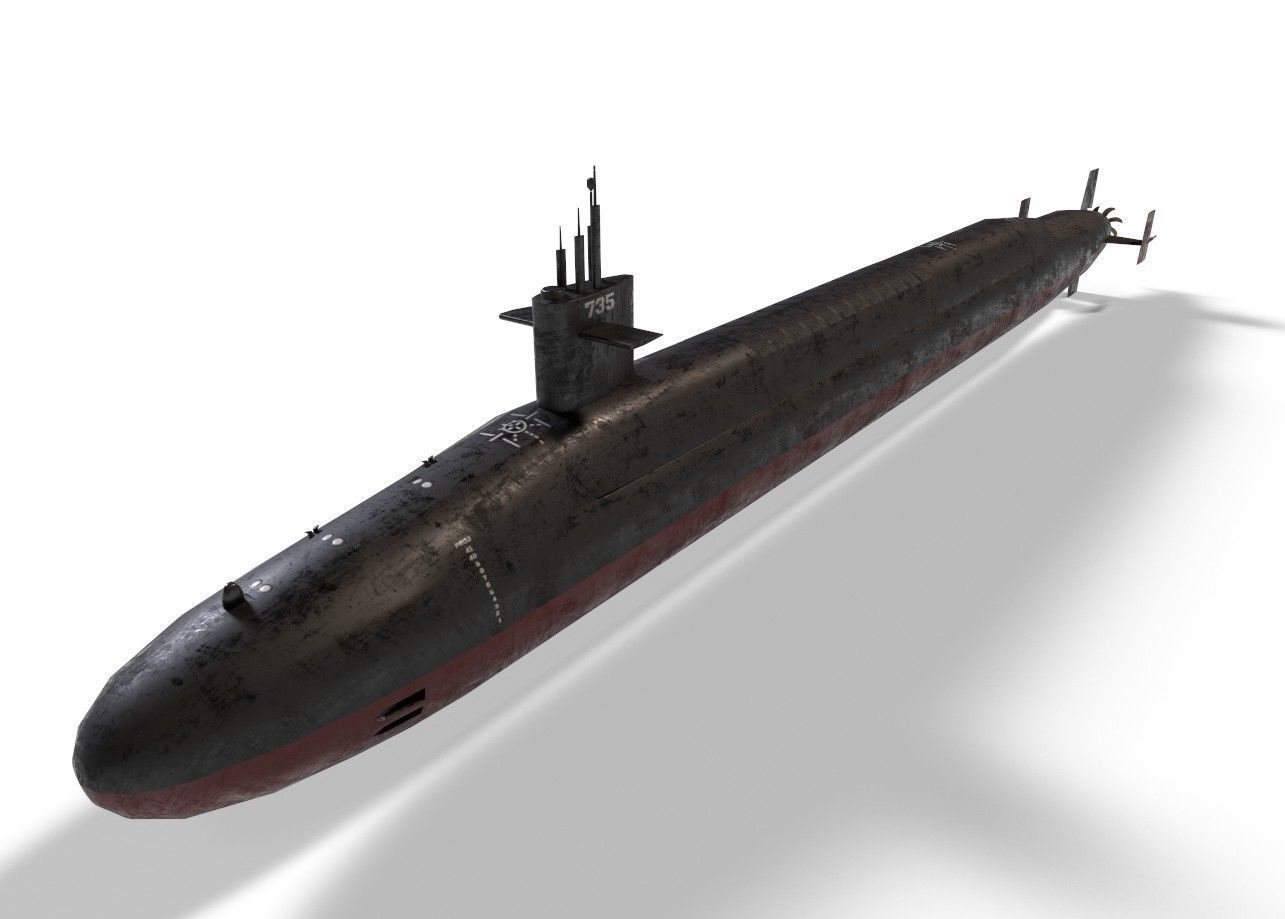 ohio class submarine lowpoly Low-poly 3D model_1