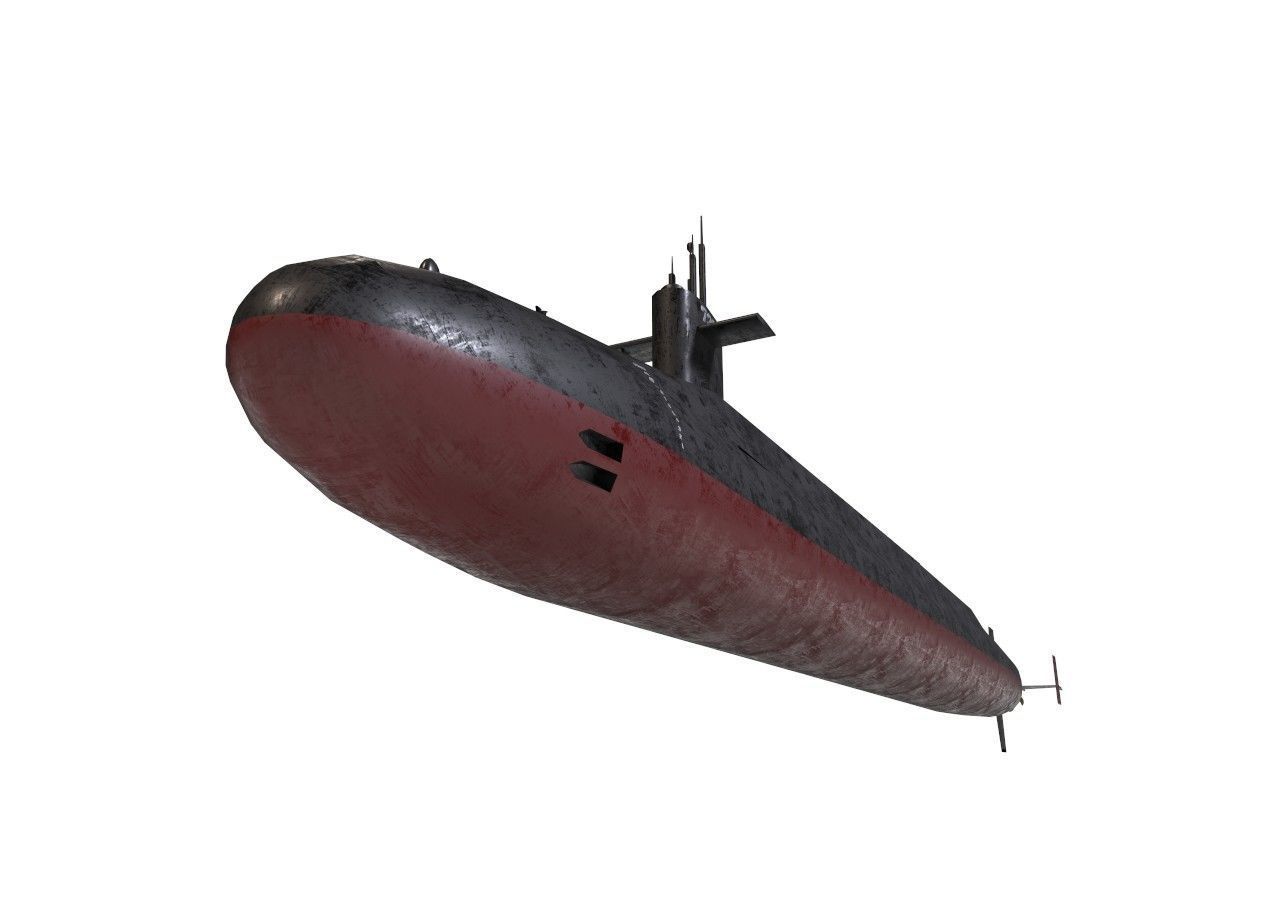 ohio class submarine lowpoly Low-poly 3D model_13