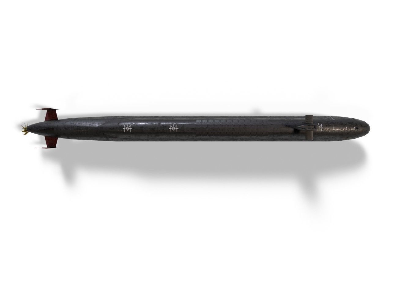 ohio class submarine lowpoly Low-poly 3D model_11