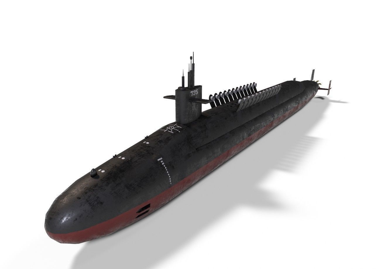 ohio class submarine lowpoly Low-poly 3D model_2