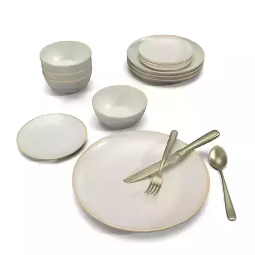 Gibson Home Rockaway Round Stoneware Dinnerware Set PBR