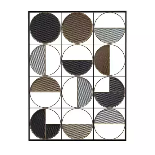 Half Circle 40 High Multi Color Metal Wall Art PBR