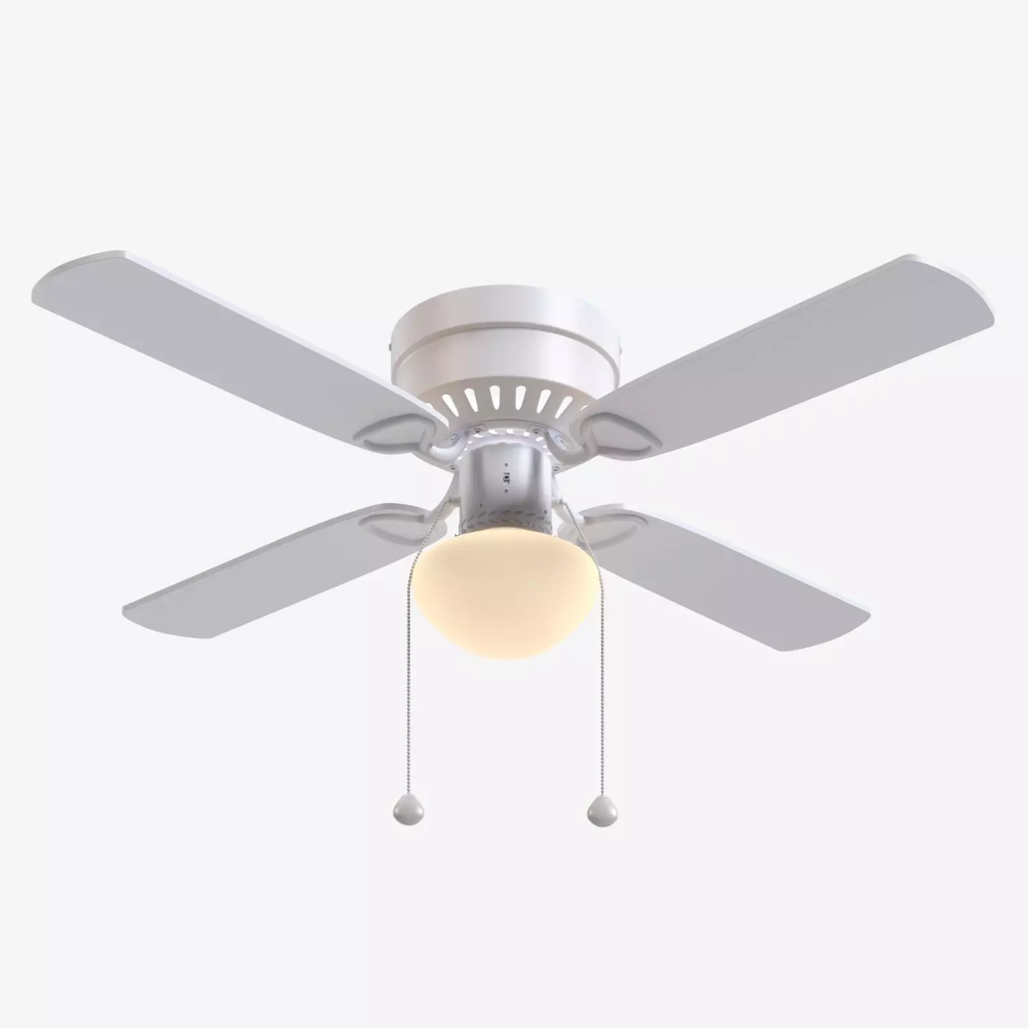 Harbor Breeze White LED Indoor Flush Mount Ceiling Fan PBR 3D model_0