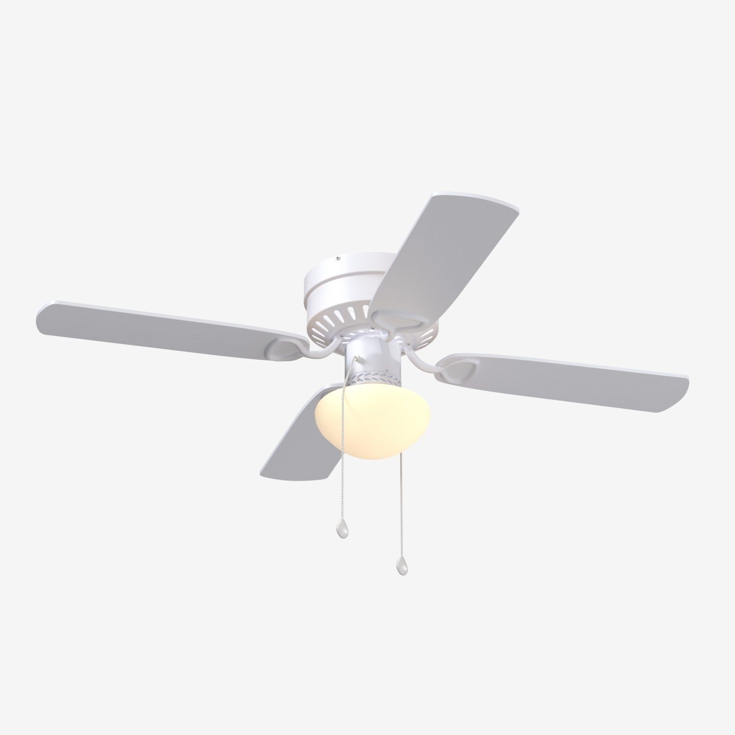 Harbor Breeze White LED Indoor Flush Mount Ceiling Fan PBR 3D model_2